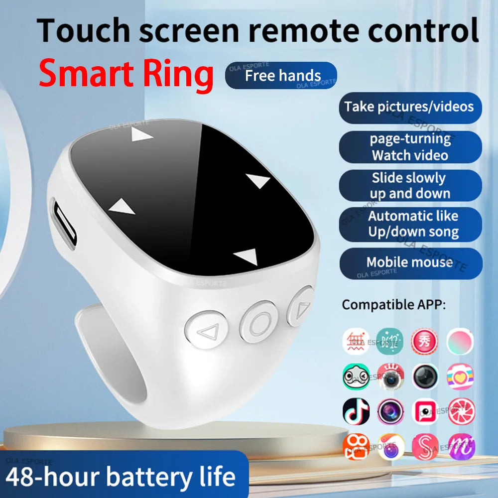 Bluetooth Finger Ring Remote – Page Turner, Selfie & Media