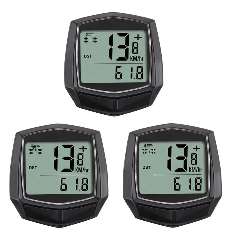 1-5pcs Bicycle Speedometer, Multifunctional Waterproof Stopwatch, MTB Odometer, Speedometer, Bicycle Accessories Oasis Select Black-3Pcs