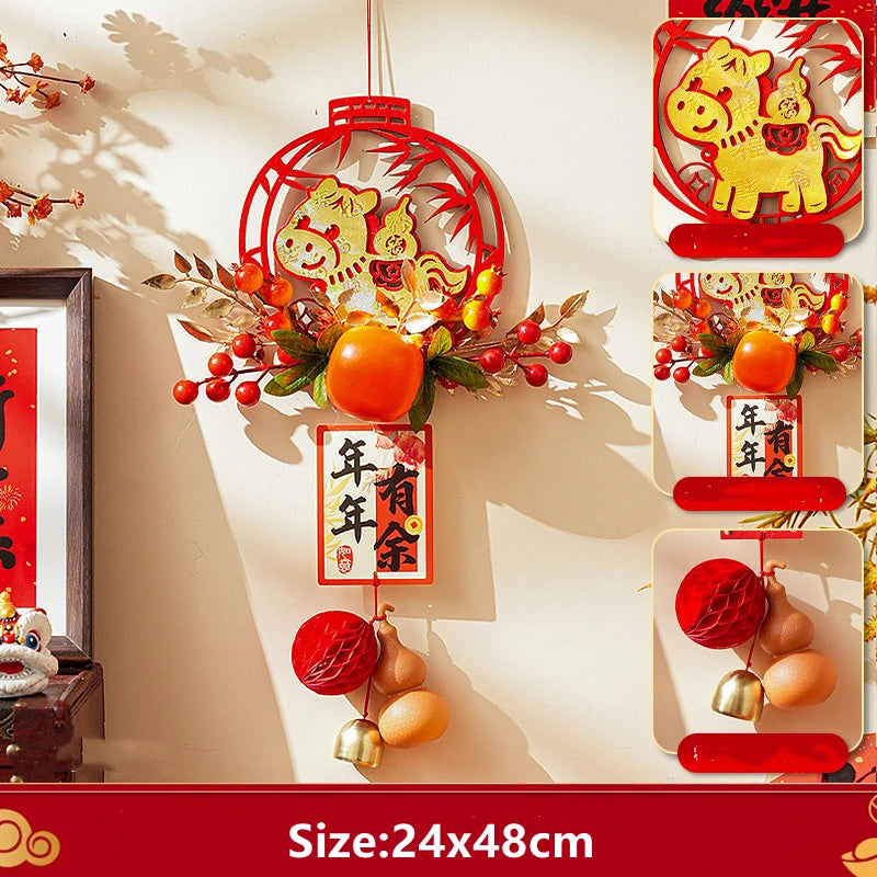 Horse Year Pendant Cotton Spring Festival Pendant New Year Atmosphere Decoration Decorative New Year Decoration Pendant For Home Oasis Select F