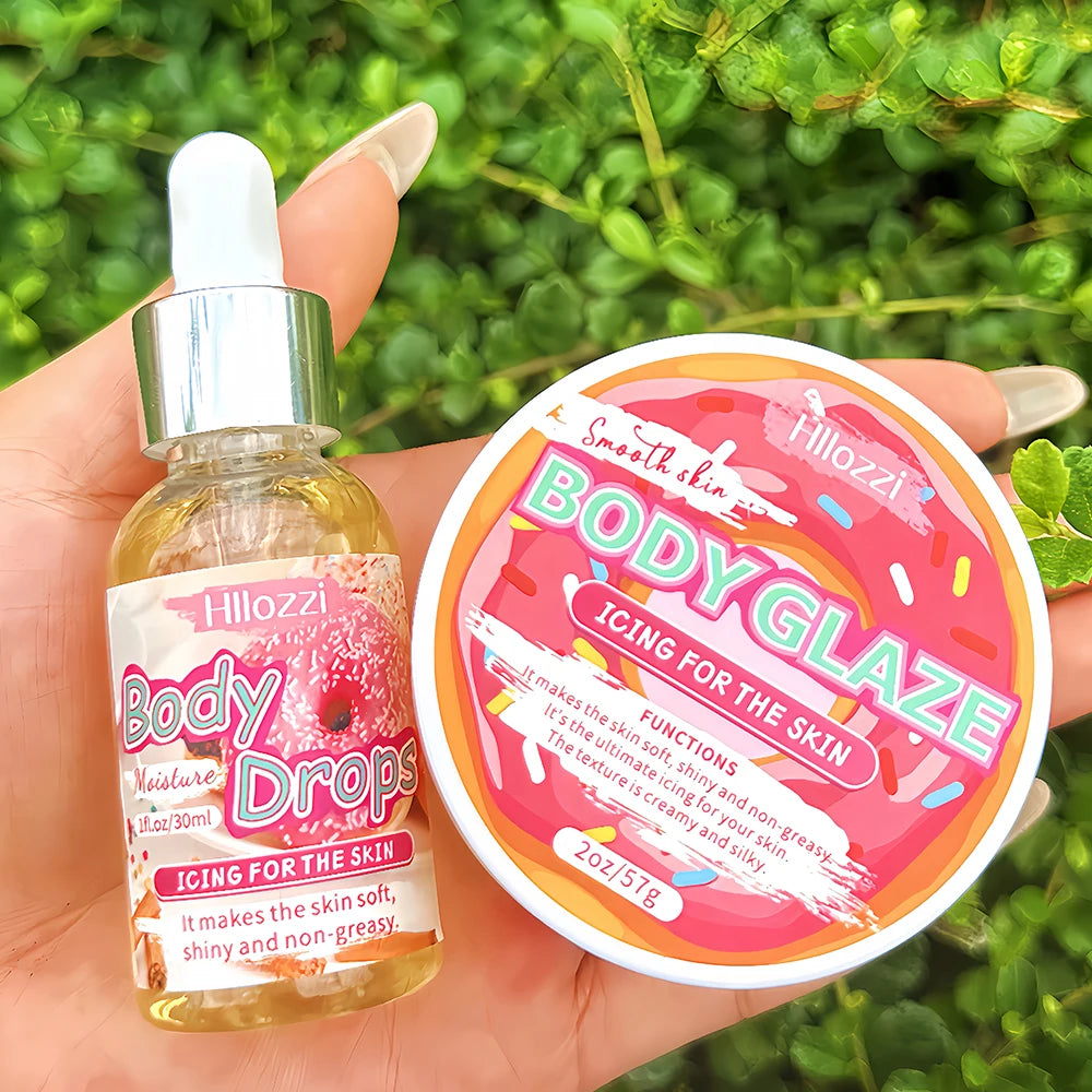 Body Glaze & Body Oil Combination Various flavors Non-greasy Hydrating and moisturizing Body Lotion Massag Oasis Select Donuts Set