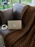 European Letters Retro Double-sided Knitted Air Conditioning Blanket Sofa Model Room Decorative Blanket Oasis Select black 130x170CM