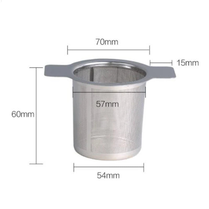 2pcs Tea Infuser Stainless Steel Dual Ear Fine Mesh Filter Tea Infuser Fine Reusable Strainer Household Spare Parts Oasis Select