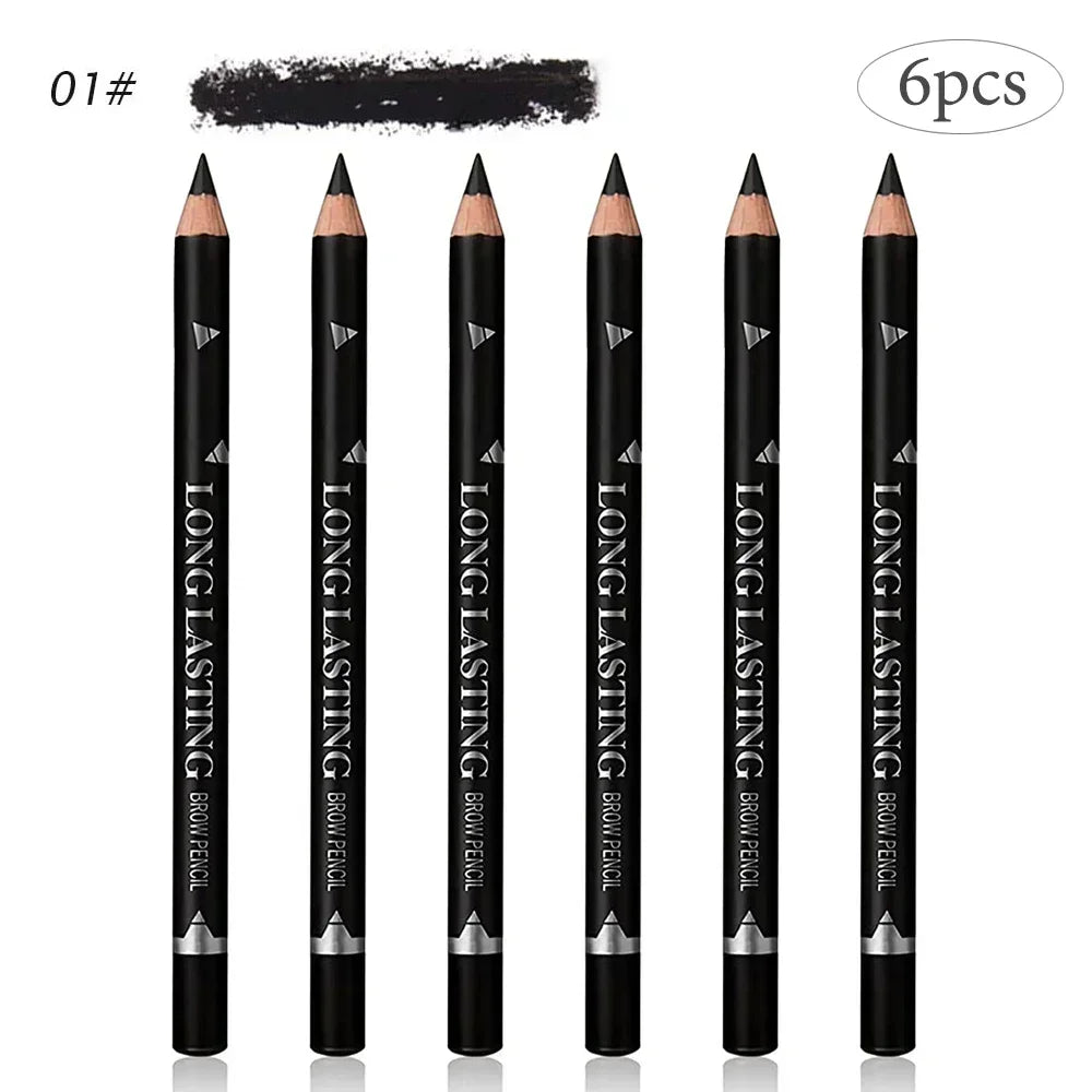 Waterproof Eyebrow Pencil Set 6/12 Pcs – Natural Black & Brown
