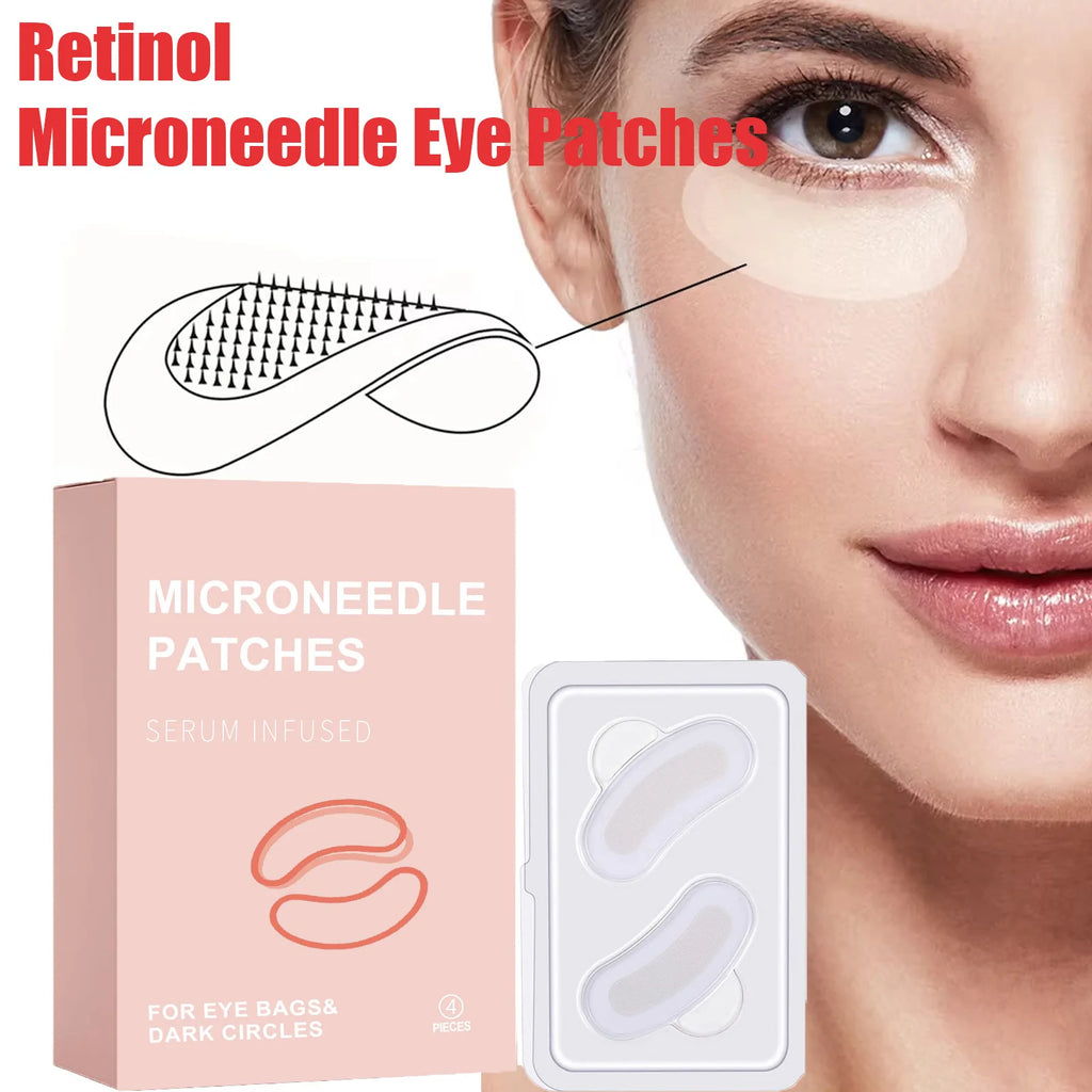 0.25mm Retinol Microneedle Eye Patches Mask Reduce Dark Circle & Eye Bags Anti-Aging Firming Patches Forehead & Smile Line Patch Oasis Select