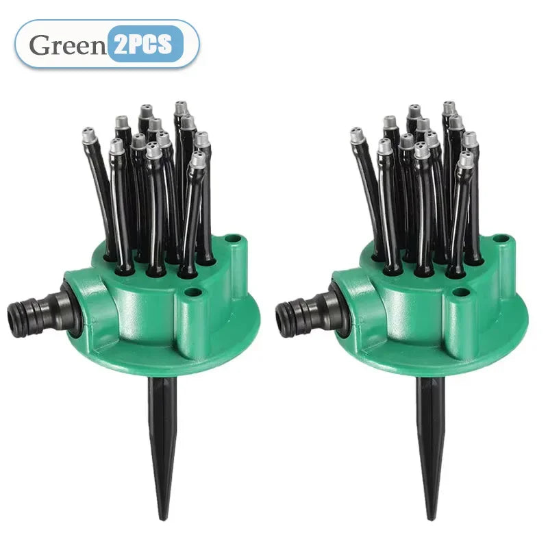 1-10PCS 360 Degree Automatic Garden Sprinklers Watering Grass Lawn Rotary Nozzle Rotating Water Sprinkler System Garden Supplies Oasis Select Green-2PCS