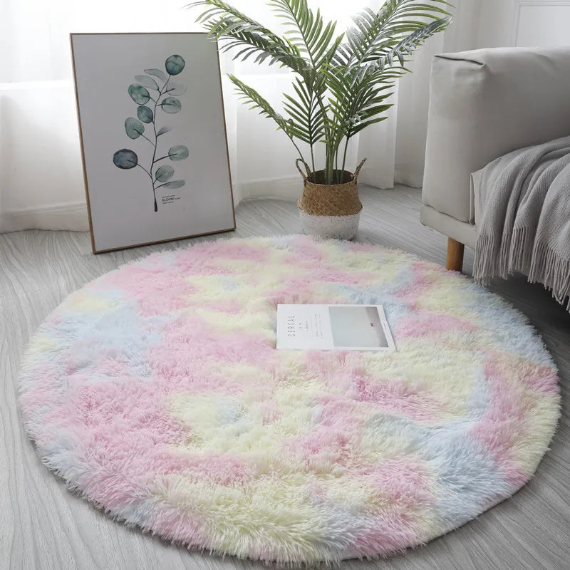 Super Soft Fluffy Round Rug Plush Carpet for Living Room Decor Cozy Bedroom Nursery Kids Room Home Floor Mat Decorative Oasis Select Pink 80CM