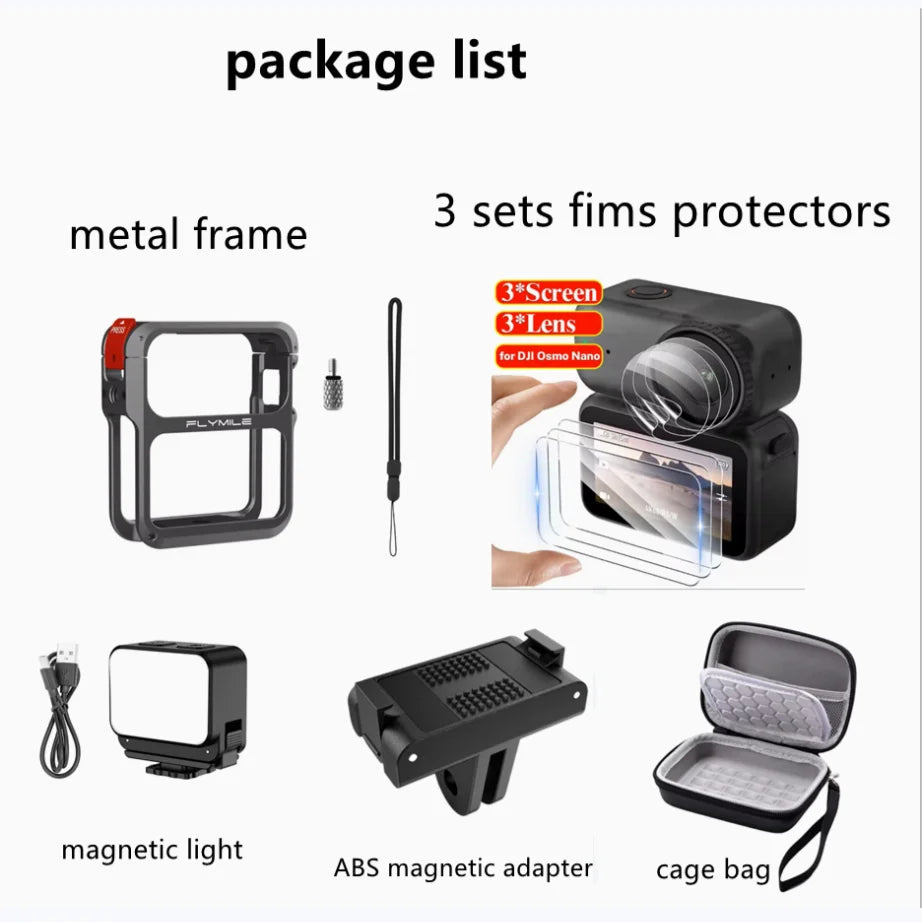 DJI Osmo Nano Aluminum Cage | Cold Shoe & Quick Release