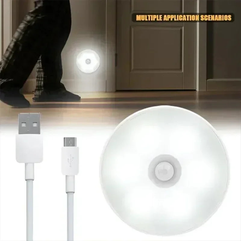 PIR Motion Sensor LED Night Light | USB Rechargeable Closet Lamp