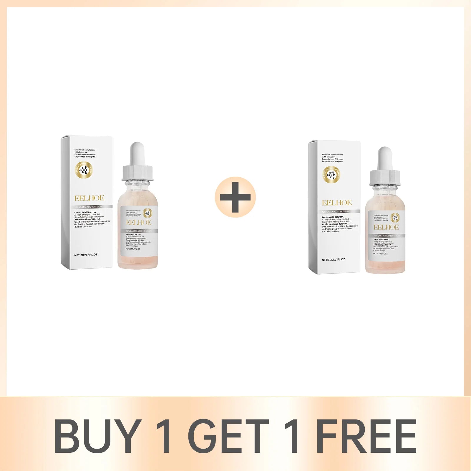 EELHOE Hyaluronic Acid & Lactic Acid Face Serum 30ml Face Serum Oasis Select 2pcs
