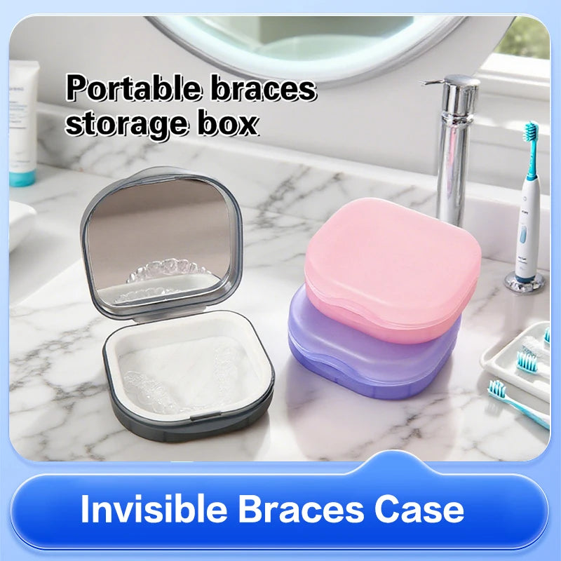 Elderly False Teeth Box Denture Storage Box Invisible Braces Orthodontic Retainer Case With Cover Dustproof Container Oasis Select