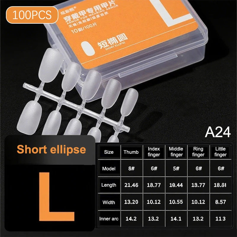 100pcs Press On Nail Tips Full Cover Ultra-Thin False Nails Patches Gel Nails Extension System Clear Fake Nails Art Accessories Oasis Select A25