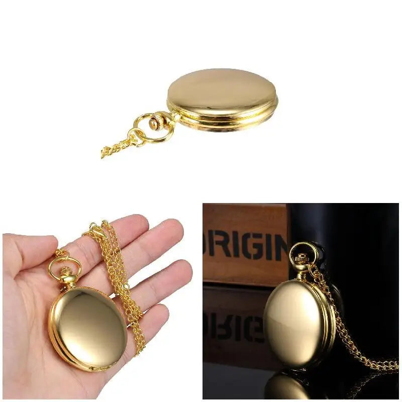 Vintage Quartz Pocket Watch with Chain | Personalized Gift