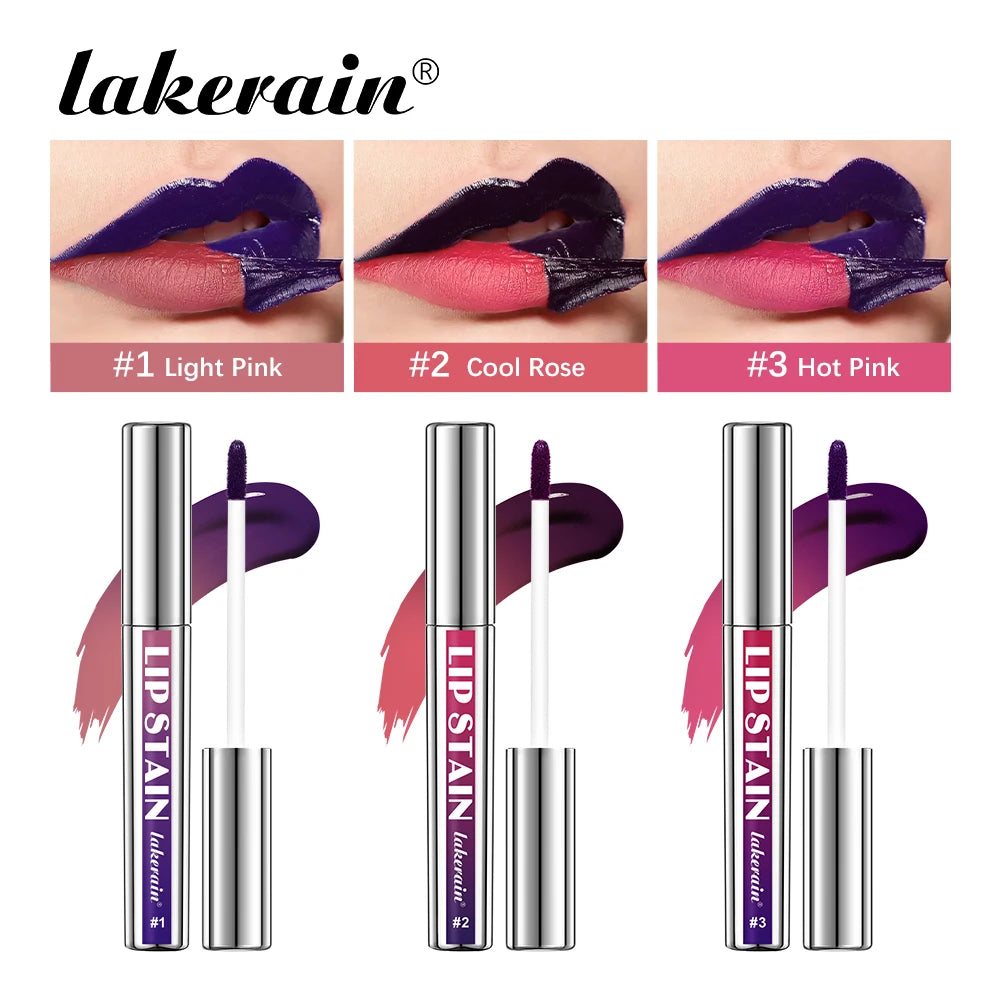 3Color Metallic Lip Stain Peel Off Long Lasting Waterproof Pink Lip Tint Proof Natural No Fading Lip Gloss Cosmetic Women's Gift Oasis Select