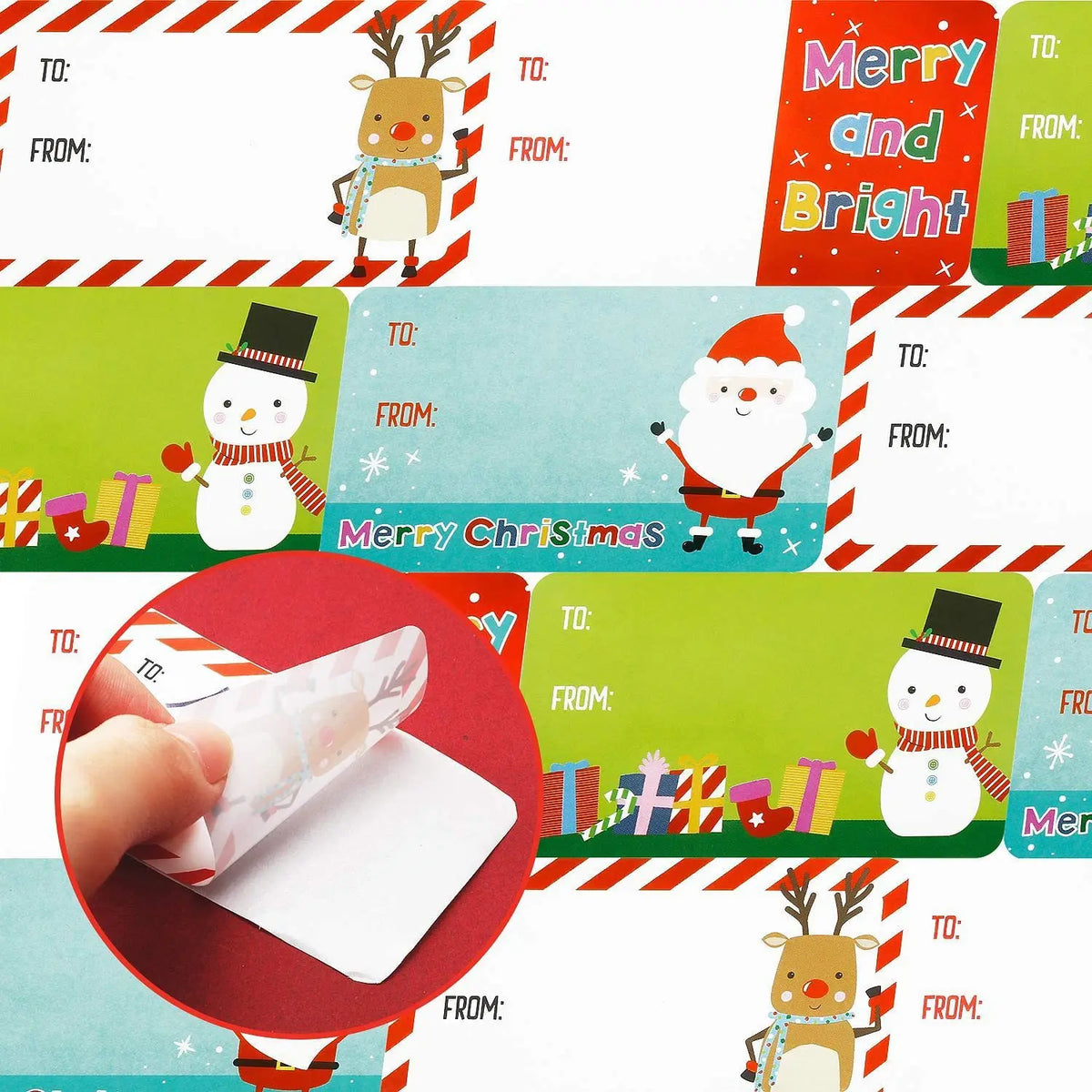 500 Pcs Christmas Tags Christmas Santa Claus Stickers Self Adhesive Christmas Tag Christmas Festival Birthday Holiday Decor Oasis Select