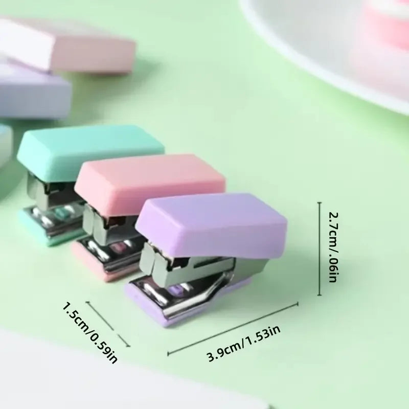 Compact Metal Mini Stapler Set Includes 500 Staples for Paper Binding School Office Supplies Cute Portable Stationery Kit Oasis Select