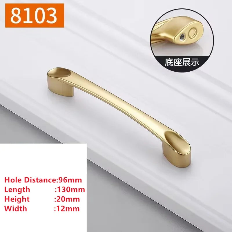 Pearl Gold Aluminum Cabinet Drawer Handle & Furniture Knob