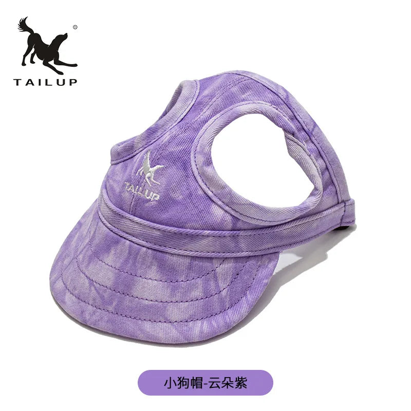 Sunshades for Large, Medium and Small Dogs and Cats with Exposed Ears, Little Dogs with Duck Tongues, Baseball Caps and Headwear Oasis Select Cloud purple M