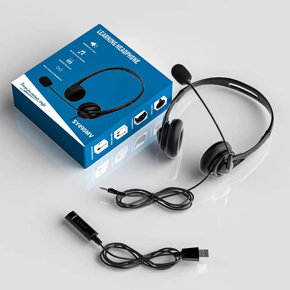 Fanmuran Wired Call Center Headset 3.5mm USB with Mic
