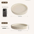 White Round Coffee Table Tray Modern Wave Shaped Decorative Tray Multipurpose Tray for Home Living Room Kitchen Bathroom Oasis Select White