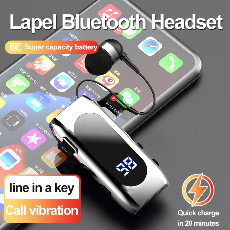 # K55 Lavalier Business Bluetooth 5.2 Headphone Talk/Music Time 20 Hours,LED Digital Display,Noice Cancelling Wireless Earphones Oasis Select