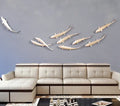 Living Room Background Wall Creative Decoration Wall Hanging Dining Room Wall Decoration Hanging Fish Oasis Select Indoor silver 9 fish