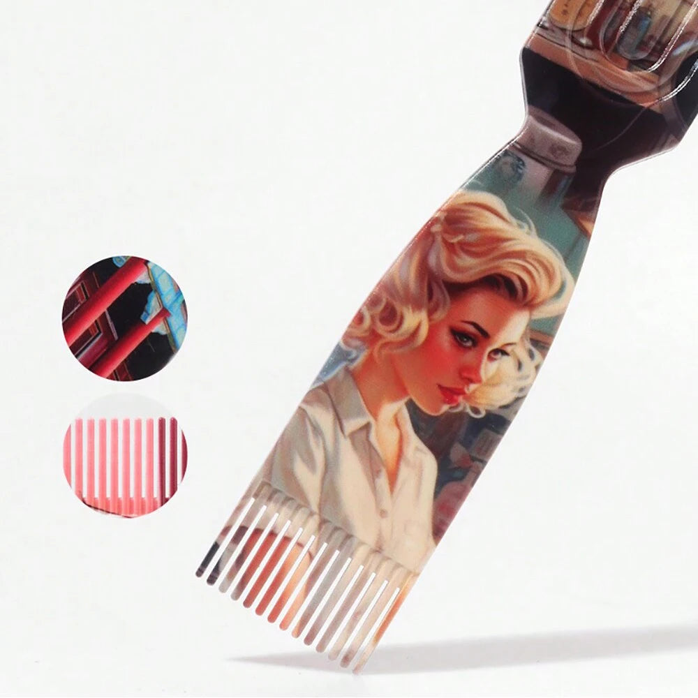 Retro Print Anti-Static Hair Comb – Men's Styling & Detangling Hair Styling Comb Oasis Select