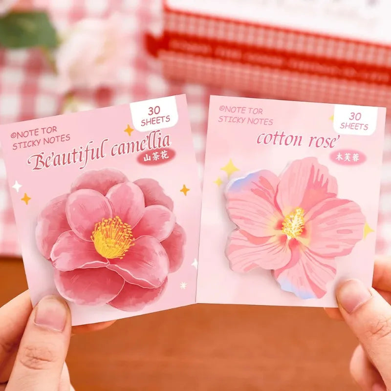 30 Sheets Kawaii Adhesive Cute Flowers Notes Notepad Memo Pad Office School Supplies Stationery Sticker Memo Pad Oasis Select