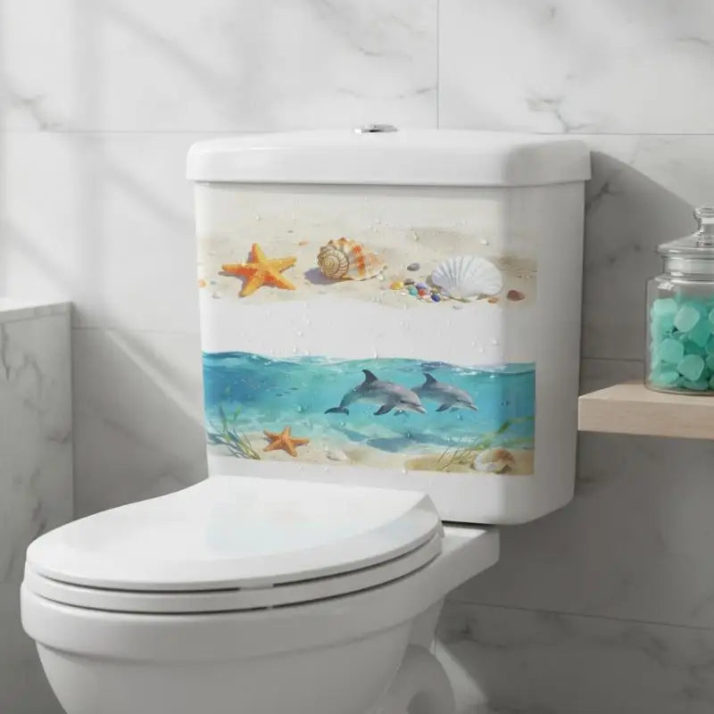 3D Ocean Wave Toilet Decal – Waterproof PVC Bathroom Sticker