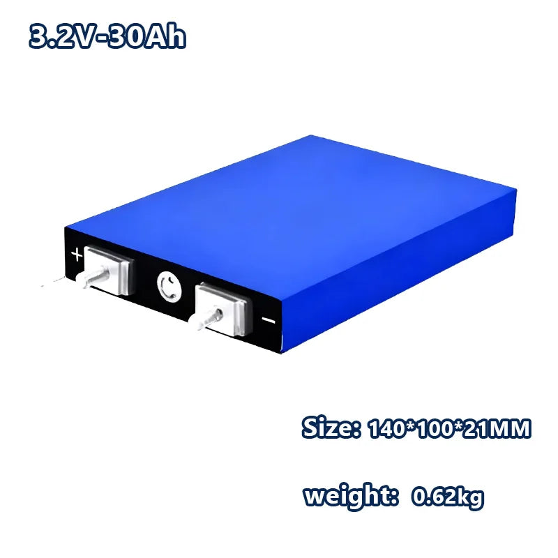 3.2V 32Ah LiFePO4 Rechargeable Battery, 5C Discharge – DIY 12V/24V/48V for E-boat, Motorcycle, Tricycle, Power Tool, Solar Light Oasis Select 1PCS 30Ah stud