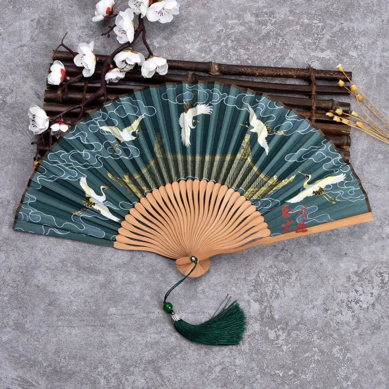 Chinese Style Ladies Portable Small Fan Gift Folding Fan Dance Hanfu Folding Fan Oasis Select 1