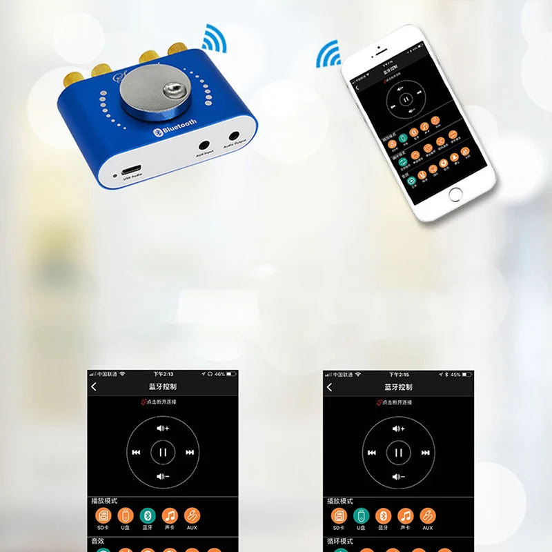 Nobsound Mini Bluetooth 5.0 HiFi TPA3116 Digital Amplifier Stereo Audio 2.0 Channel Sound Amplifiers 40W Power Amp Oasis Select