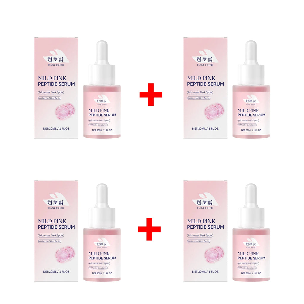 Pink Peptide Serum for Dull Skin Brightening Skin Dark Spots Improvent Even Skin Tone Enhance Elasticity Smoothing Face Essence Oasis Select 4pcs