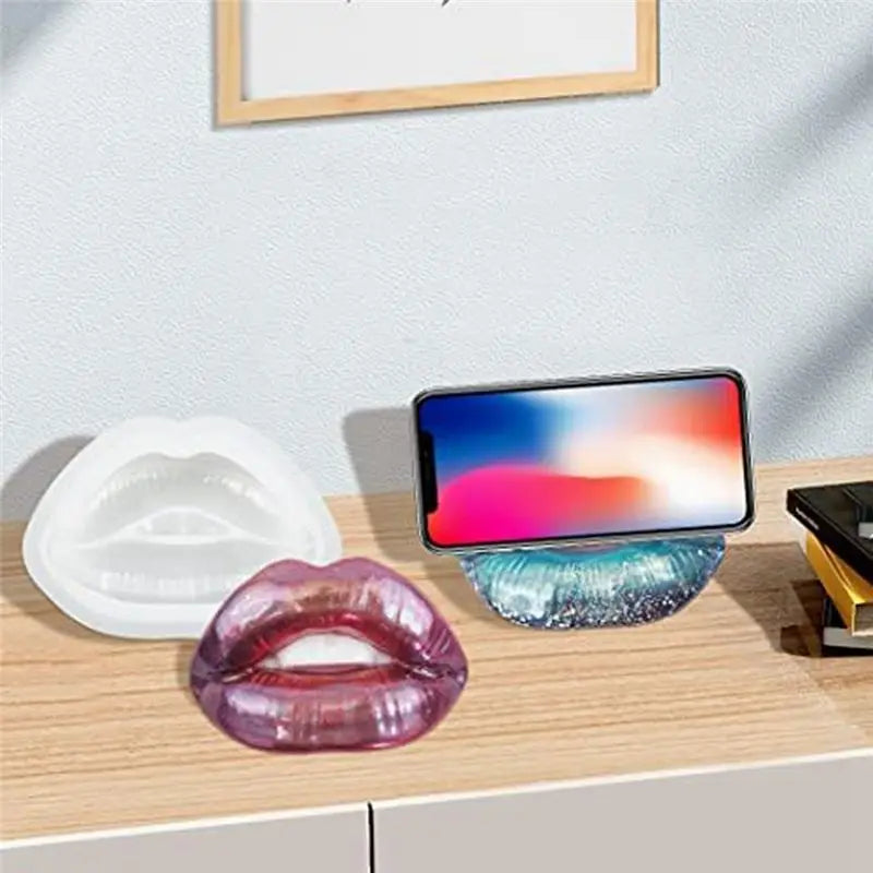 LIKE WISH 3 PCS 3D Phone Holder Phone Stand Molds Resin Art Molds Ornament Silicone UV Epoxy Casting Molds A Oasis Select