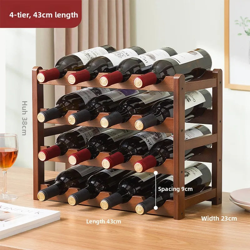 Creative red wine rack Solid wood wine rack Wine bottle rack Red wine display rack Multi-bottle storage Wine cabinet decorative Oasis Select Fourth floor 43