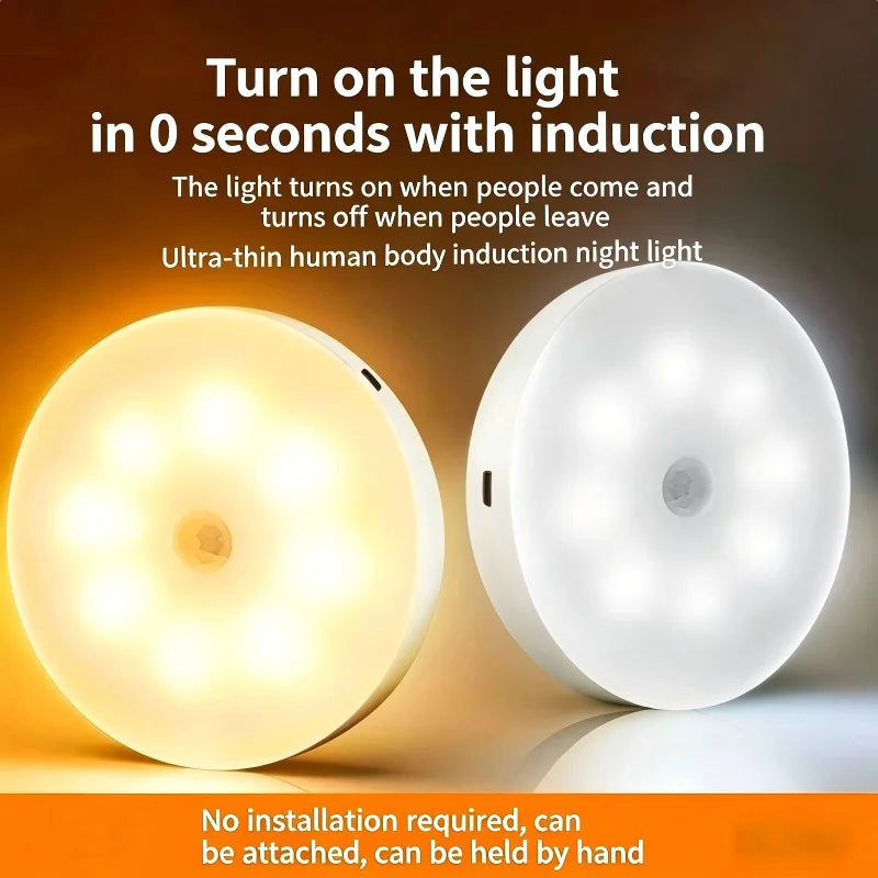 Motion Sensor Night Light Optional Warm White or Cold White LED Lamp Auto Induction Lighting for Bedside Stairs Hallway Cab Oasis Select