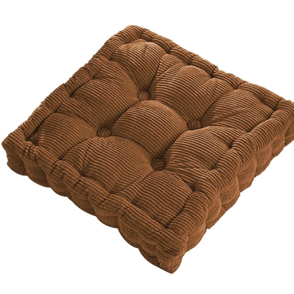 Square Tatami Floor Cushion – Thick Cotton Seat Pad Home & Office Floor Seat Cushion Oasis Select Brown