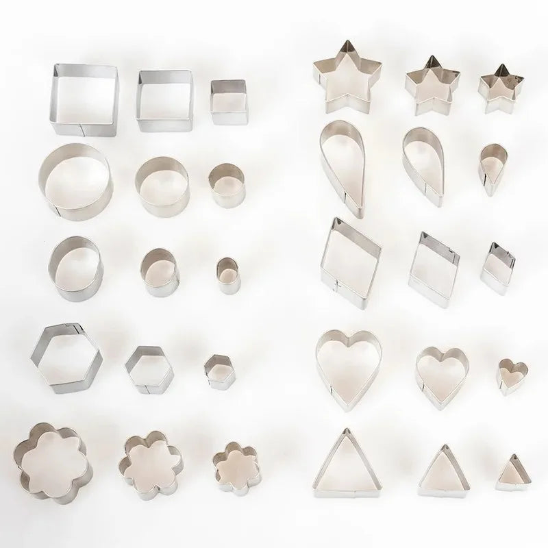 Stainless Steel Mini Cookie Mold Heart Pentagram Water Drop Cookie Cake Sugar Flipping and Fruit Cutting Artifact Oasis Select