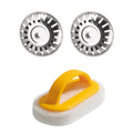 2pcs Kitchen Sink Strainer Stoppers and 1pc Sink Cleaning Cloth, Drain Plug, Sink Filter, Kitchen Floor Drain Tool Oasis Select Silver-Set2