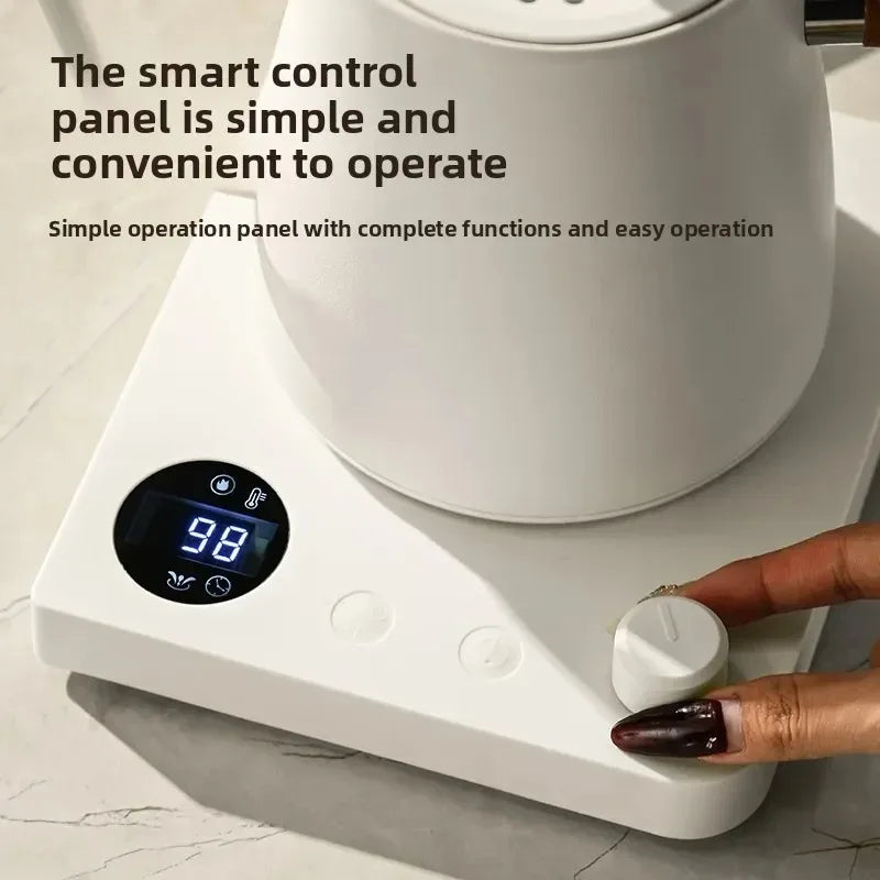 1000W Electric Gooseneck Kettle 1000ml 304 Stainless Steel Coffee Pot Intelligent Constant Temperature LED Display for CoffeeTea Oasis Select