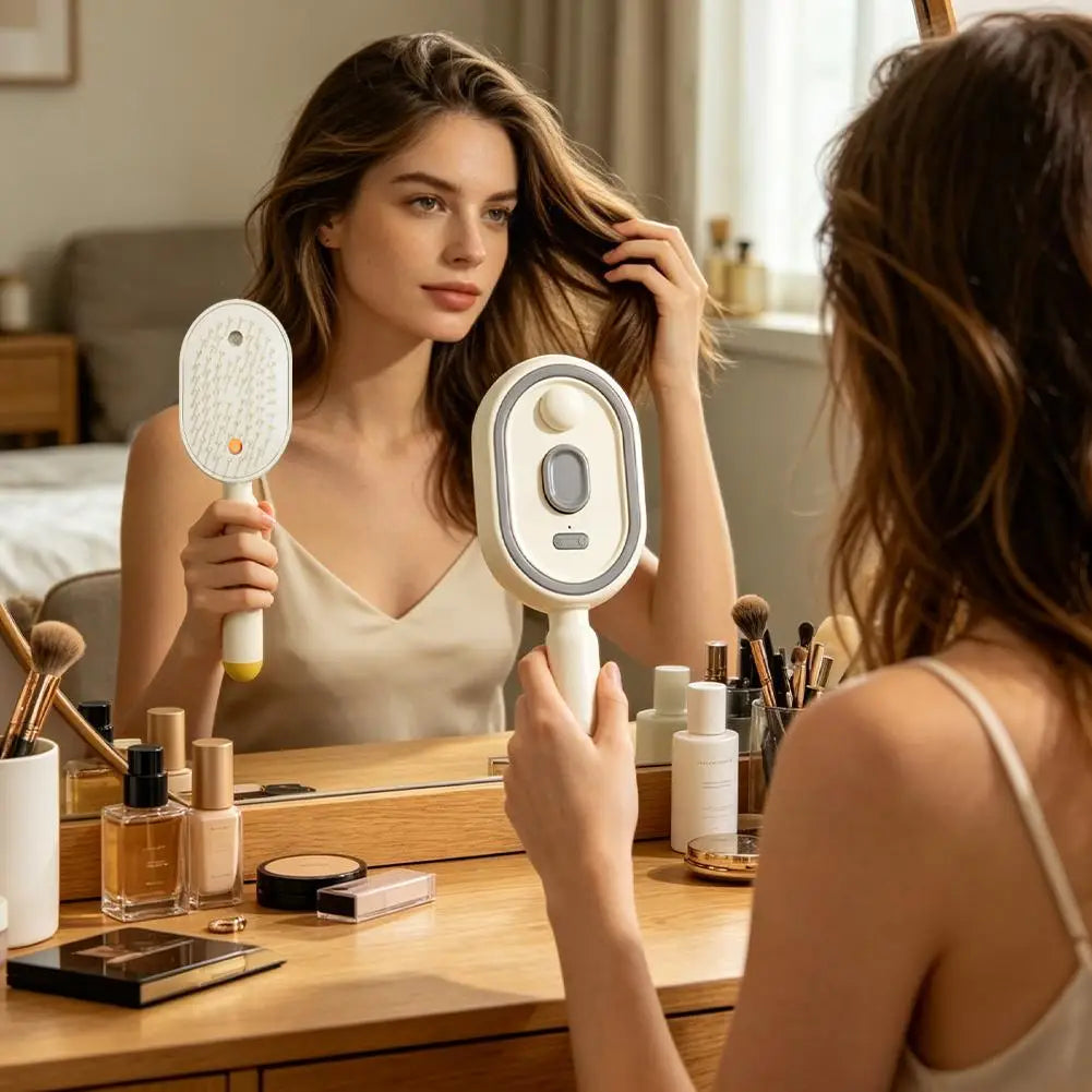 New Electric Hair Care Spray Massage Comb Simultaneously Stronger Ion Technology Less Breakage No Residue for Beautiful Hai Oasis Select