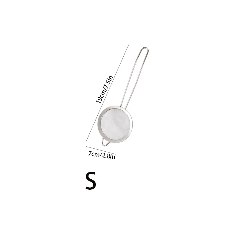 3pcs Stainless Steel Fine Mesh Strainer With Sturdy Handle And Hook, Colander Sifter For Juice Soy Milk, Kitchen Tools Oasis Select S