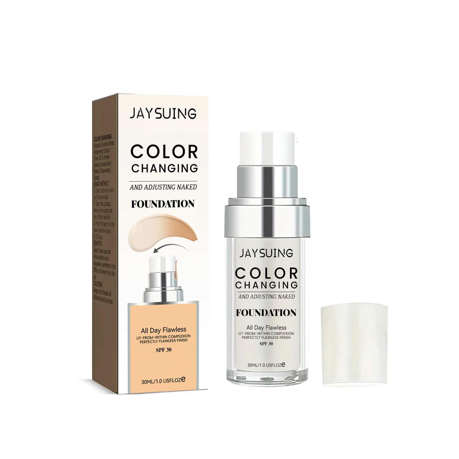 Jaysuing Full Coverage Waterproof Liquid Foundation 30ml