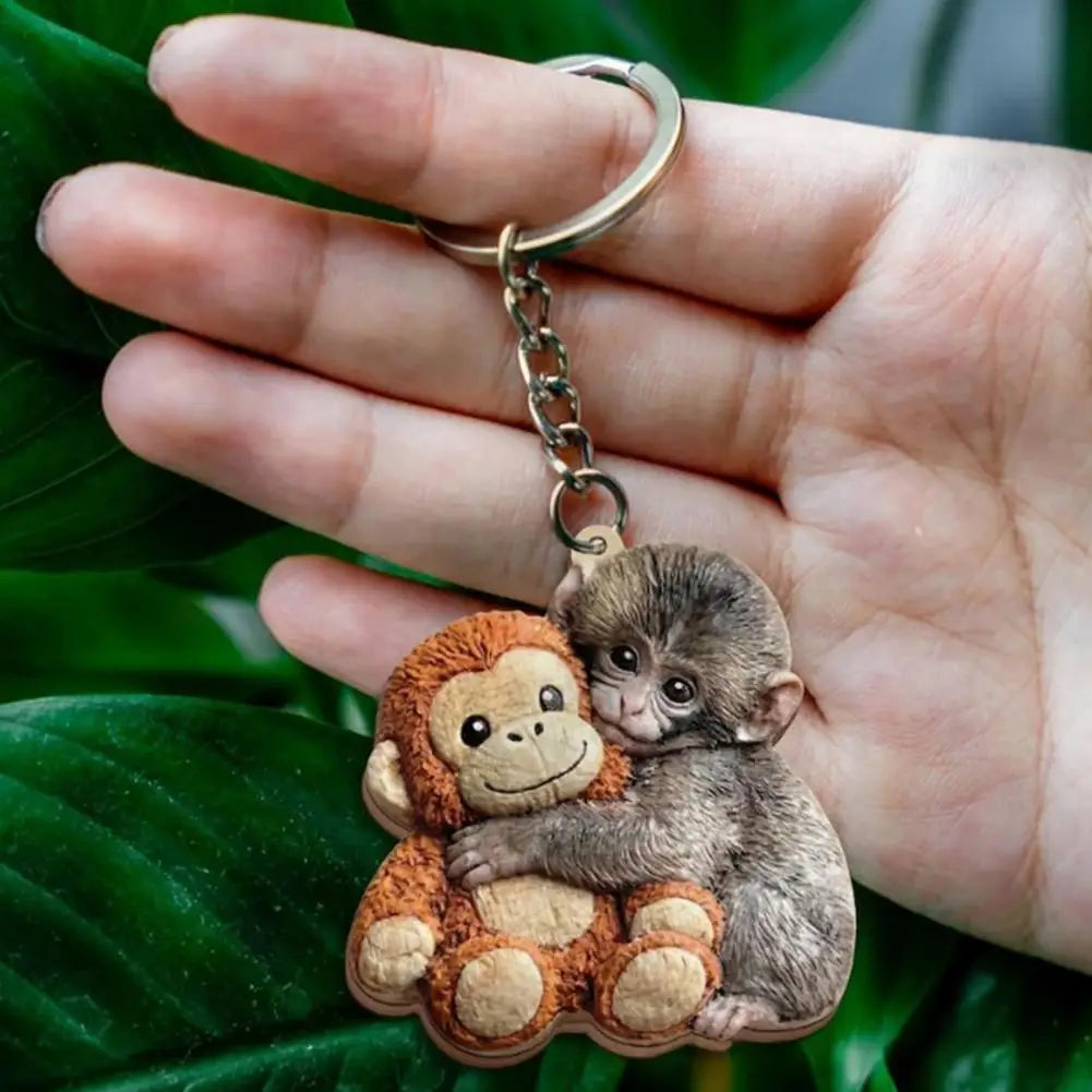 Japan Baby Punch The Monkey Acrylic 2D Pendant Toys Keychain Accessories, Creative Bag Backpack Jewelry Decor, Gift For Kids Oasis Select 1pcs