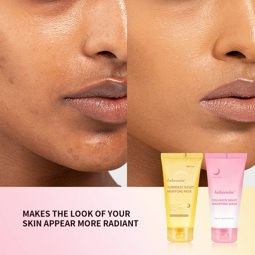 Glow night Wrapping Mask Deep Hydration Care Reduces Sagging&Dullness Even Skin Tone Mask Collagen Turmeric Hydrating Moisturize Oasis Select