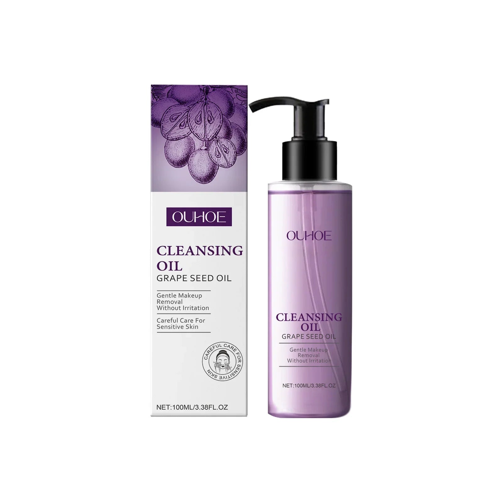 Grape Seed Cleansing Oil Makeup Remover – Sensitive Skin Facial Cleansing Oil Oasis Select 100ml Boxed