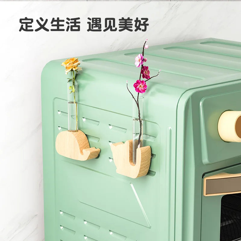 Solid Wood Refrigerator, Magnetic Glass Test Tube, Vase, Flower Arrangement, Creative Decoration, Wall-mounted Small Vase Oasis Select