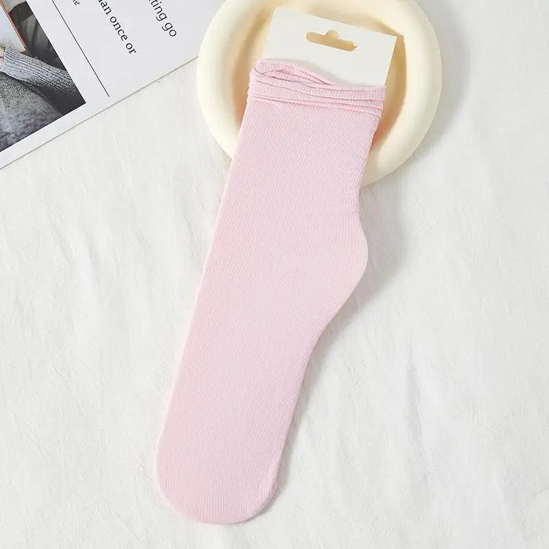 Women's Colorful Cotton Slouch Socks – Breathable Summer Crew