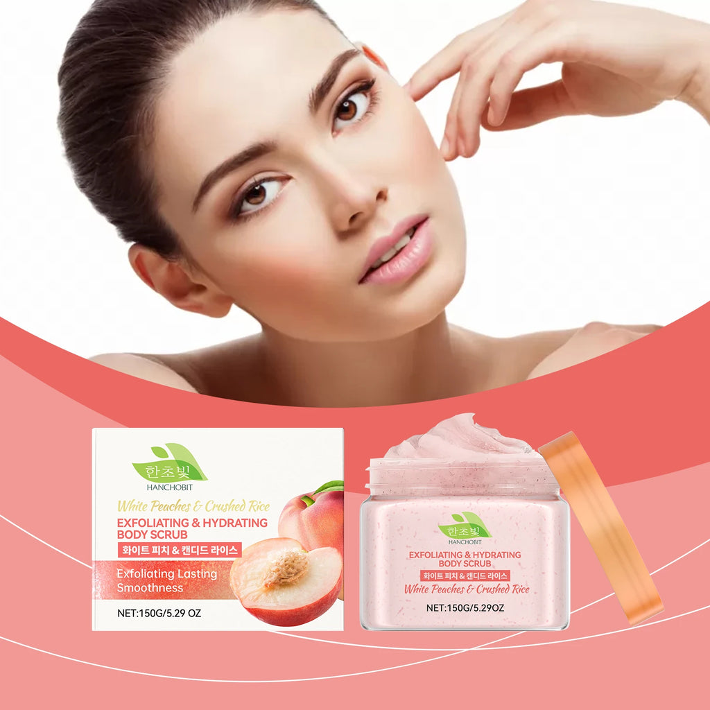 Hanchobit White Peach Rice Body Scrub – Brighten & Exfoliate Body Scrub Oasis Select