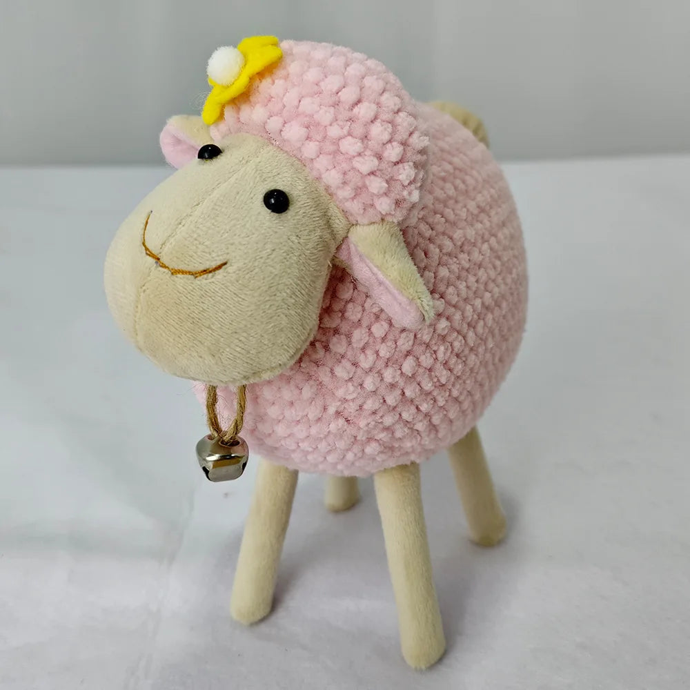 New Sheep Doll Hand-woven Creative Finished Home Decoration Gift Supplies Oasis Select pink