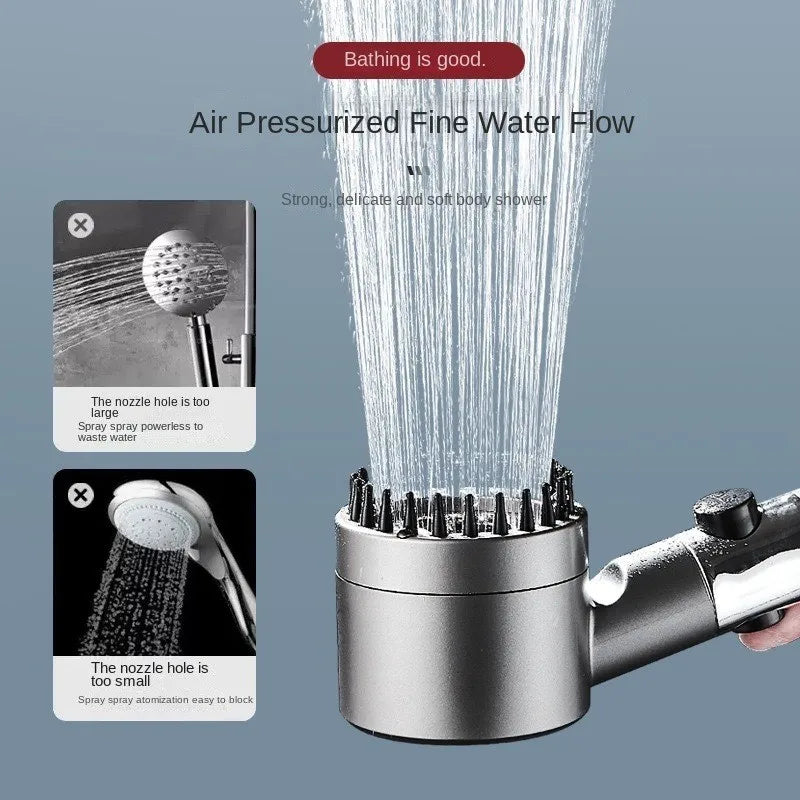 High-pressure Shower Head 3-mode Adjustable Spray with Massage Brush Filter Rain Shower Faucet Bathroom Accessories Oasis Select